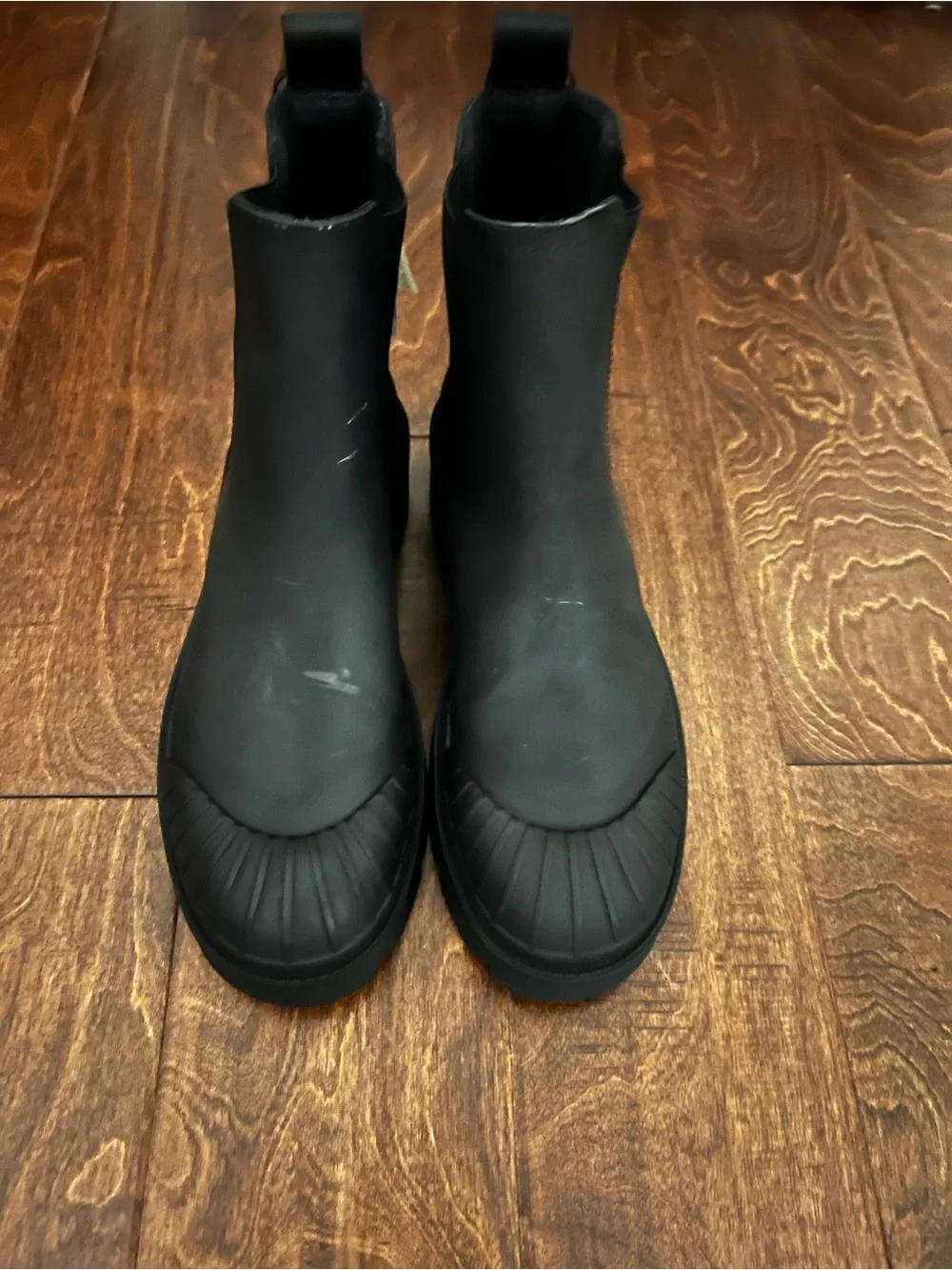 Zara Black Rubber Chelsea-Style Winter Rain Boots